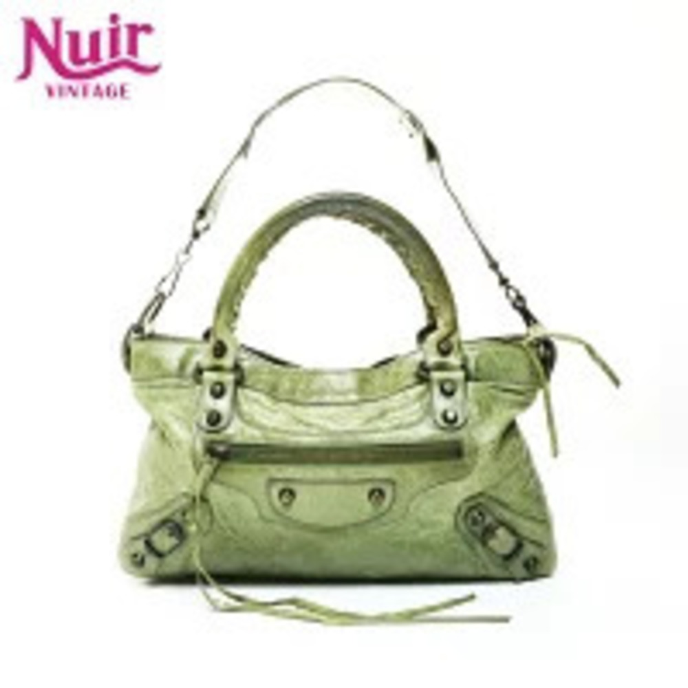 Balenciaga The First City Shoulder Bag Green